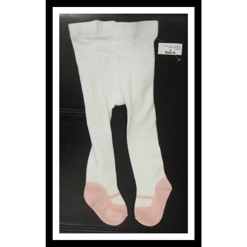 6-9 Month Baby Knit Tights with Pink Shoe Look Feet NWT